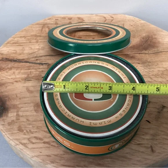 🟢 Miami Hurricanes College Football Ceramic Coaster Set in Metal Tin - Rare - Picture 14 of 16